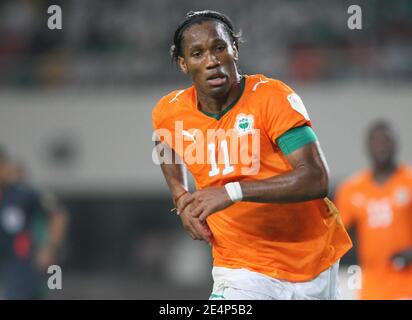 Il capitano della Costa d'Avorio Didier Drogba durante la partita di calcio della Coppa Africana delle Nazioni, Costa d'Avorio contro Nigeria a Sekondi, Ghana, il 21 gennaio 2008. La Costa d'Avorio sconfisse la Nigeria 1-0. Foto di Steeve McMay/Cameleon/ABACAPRESS.COM Foto Stock