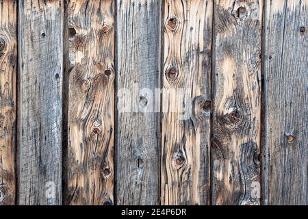 Closeup su legno orizzontale recinto-texture e sfondo, con unghie, e un sacco di dettagli Foto Stock