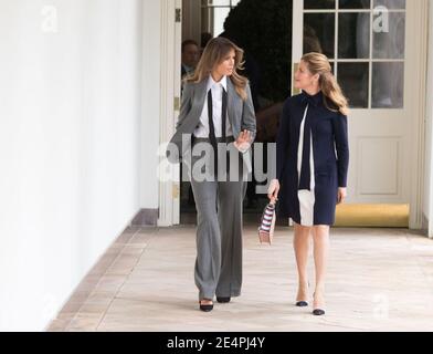 Melania Trump e Sophie Grégoire Trudeau. Foto Stock