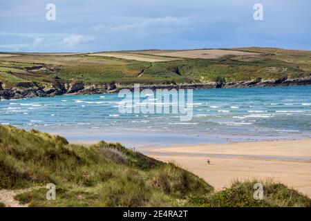 GRAN BRETAGNA / Inghilterra / Cornovaglia /National Trust Crantock Beach e dune erbose in Cornovaglia . Foto Stock