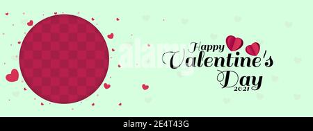 Biglietto d'auguri per San Valentino, spruzzi di confetti, strato vuoto per posizionare la foto. Illustrazione Vettoriale