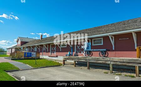 Canada, British Columbia, Dawson Creek, stazione ferroviaria costruita nel 1931, ora il Centro visitatori Foto Stock