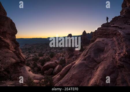 SEZIONE DEI FINESTRINI DEL FINESTRINO NORD ARCHES NATIONAL PARK MOAB UTAH Foto Stock