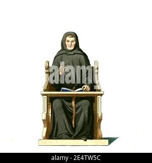 Sacerdote medievale, Frate o Mistico (2). Foto Stock