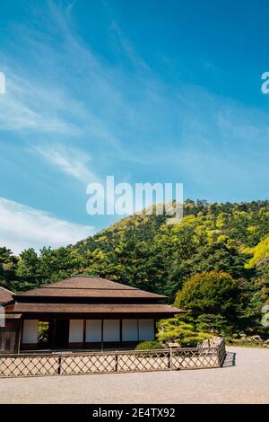 Ritsurin Park, giardino tradizionale giapponese a Takamatsu, Giappone Foto Stock