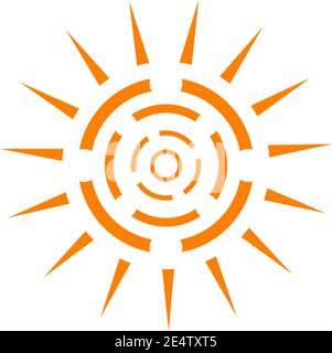 Modello vettoriale di ispirazione per il design del logo Sun Illustrazione Vettoriale