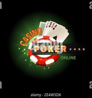 Casino poker online carte tradizionali set per il gioco d'azzardo sicuro ottenere contanti denaro internet disegno poster illustrazione vettoriale Illustrazione Vettoriale