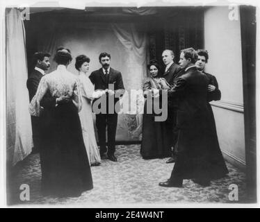 Membri del Monaghan uomini danza irlandese di classe e i loro partner Foto Stock