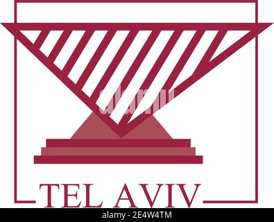 tel aviv città timbro design, turismo di viaggio e tour tema illustrazione vettoriale Illustrazione Vettoriale