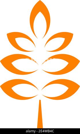 Modello vettoriale di ispirazione per il design del logo agricolo della farina di grano Illustrazione Vettoriale