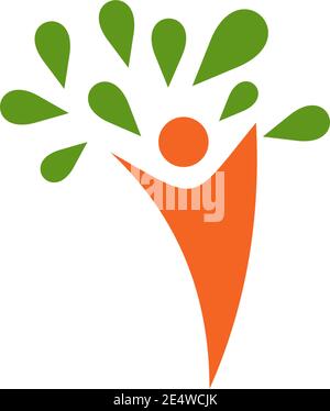 Modello vettoriale di ispirazione per il design del logo del personaggio umano Illustrazione Vettoriale