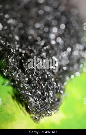 Metal Wire dish cleaner macro stampa moderna di alta qualità Foto Stock