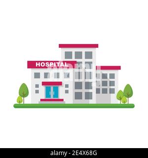 Edificio ospedaliero in stile appartamento. Illustrazione vettoriale Illustrazione Vettoriale