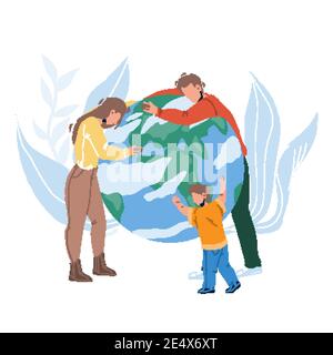 Salva pianeta e natura Occupation Family Vector Illustrazione Vettoriale