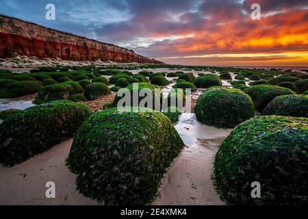 Hunstanton spiaggia al tramonto Foto Stock