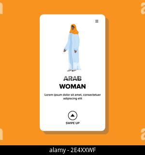 Donna araba indossando abiti culturali Hijab Vector Illustrazione Vettoriale