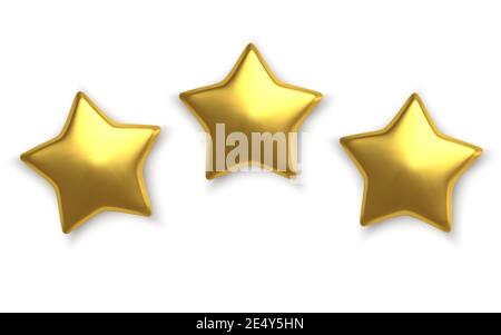 3D Golden STAR su sfondo bianco Vector Illustrazione Vettoriale