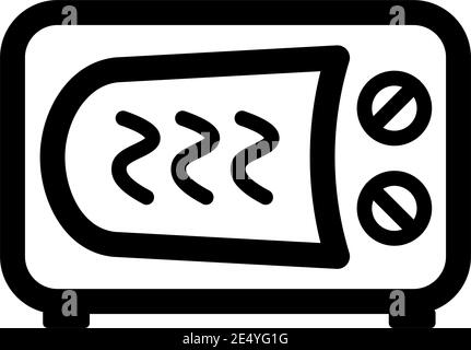 Icona del contorno del microonde. Icone elettriche diverse. Simbolo diverso nelle linee sottili. Illustrazione vettoriale isolata. Illustrazione Vettoriale