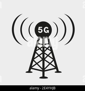 icona dell'antenna di comunicazione 5g Illustrazione Vettoriale