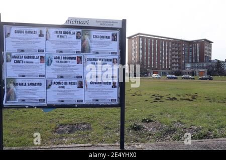 Brescia, Italia. 25 Gennaio 2021. Arresto del medico capo Carlo Mosca, ospedale di montichiari dove era capo del pronto soccorso 25 gennaio 2021. PH Fotolive Fabrizio Cattina Editorial Usage Only Credit: Independent Photo Agency/Alamy Live News Foto Stock