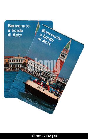 Biglietti ACTV per i servizi idrici a Venezia Foto Stock