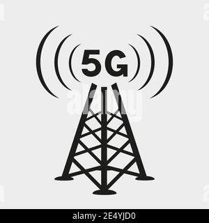 icona della torre dell'antenna 5g Illustrazione Vettoriale