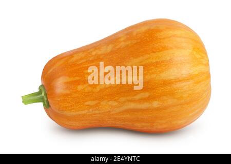 zucca butternut isolato su sfondo bianco con tracciato di ritaglio e. profondità di campo completa Foto Stock