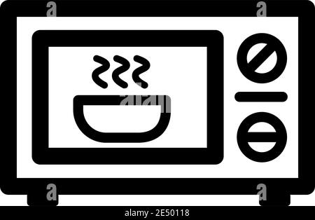 Icona del contorno del microonde. Icone elettriche diverse. Simbolo diverso nelle linee sottili. Illustrazione vettoriale isolata. Illustrazione Vettoriale