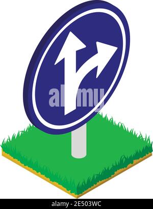 Cartello stradale icona. Illustrazione isometrica del cartello stradale icona vettore per il web Illustrazione Vettoriale