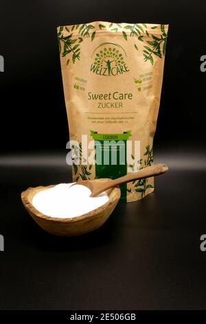 SweetCare zucchero cristallo, senza calorie zucchero di canna di ricambio Foto Stock