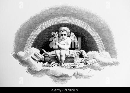 Illustrazione di Heine´s poema ironico 'Zum Lazarus', sogni cattivi sulla morte, scrittore e poeta tedesco Heinrich Heine, collezione di poemi Romancero, 1880 Foto Stock