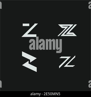 Set di design vettoriale con logo e elementi monogramma Letter Z Illustrazione Vettoriale