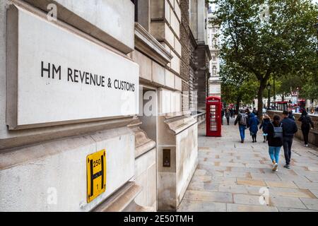 HM Revenue & Customs Whitehall Londra. Uffici HMRC presso 100 Parliament Street Westminster London. Foto Stock
