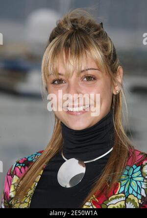 L'attrice e cantante Priscilla del programma televisivo francese 'Chante' si pone alla MIP TV con Milia 2008 a Cannes, a sud della Francia, l'8 aprile 2008. Foto di Denis Guignebourg/ABACAPRESS.COM Foto Stock