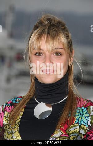 L'attrice e cantante Priscilla del programma televisivo francese 'Chante' si pone alla MIP TV con Milia 2008 a Cannes, a sud della Francia, l'8 aprile 2008. Foto di Denis Guignebourg/ABACAPRESS.COM Foto Stock