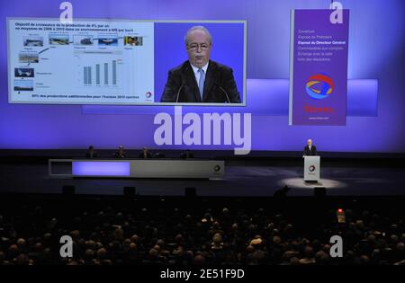 L'amministratore delegato, Christophe de Margerie, ha pronunciato il suo discorso durante l'assemblea generale degli azionisti tenutasi a Parigi, in Francia, il 16 maggio 2008. Foto di Christophe Guibbaud/ABACAPRESS.COM Foto Stock