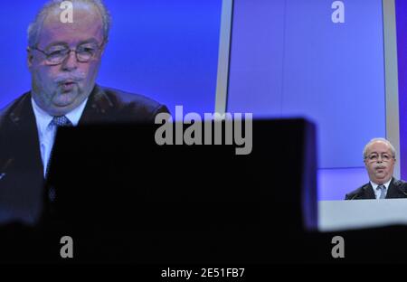 L'amministratore delegato, Christophe de Margerie, ha pronunciato il suo discorso durante l'assemblea generale degli azionisti tenutasi a Parigi, in Francia, il 16 maggio 2008. Foto di Christophe Guibbaud/ABACAPRESS.COM Foto Stock