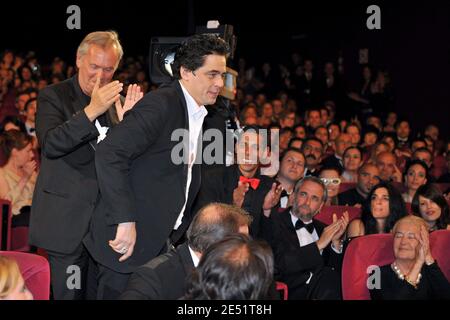 Benicio del Toro alla sessantunesima cerimonia di chiusura del Festival di Cannes al Palais des Festivals di Cannes, 25 maggio 2008. Foto di Hahn-Nebinger-Orban/ABACAPRESS.COM Foto Stock