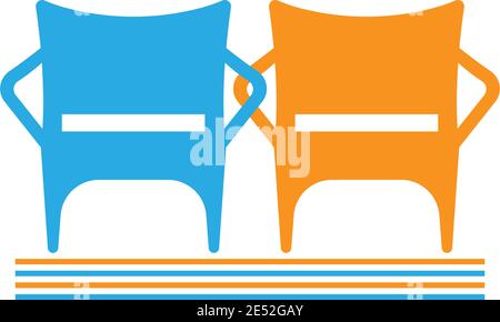 Logo di mobili icona vettore disegno piatto modello Illustrazione Vettoriale