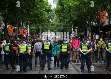 26 gennaio 2021. Giorno dell'invasione 2021. Melbourne, Victoria. Credit: Jay Kogler/Alamy Live News Foto Stock