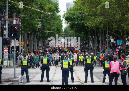 26 gennaio 2021. Giorno dell'invasione 2021. Melbourne, Victoria. Credit: Jay Kogler/Alamy Live News Foto Stock