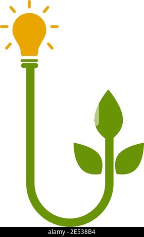 Modello vettoriale di ispirazione per il logo Green Energy eco Illustrazione Vettoriale