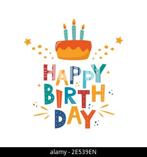 Buon compleanno tipografici design vettoriali per biglietti di auguri di compleanno, scheda Scheda di invito. Isolate il testo di compleanno, scritte composizione. Mal di vettore Illustrazione Vettoriale