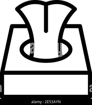 Icona della scatola dei panni sanitari. Contorno salviette sanitarie box vettore icona per il web design isolato su sfondo bianco Illustrazione Vettoriale