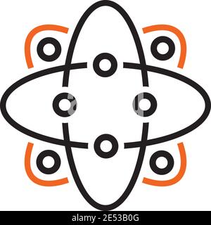 Modello vettoriale inspiraiton icona catena Atom design logo Illustrazione Vettoriale