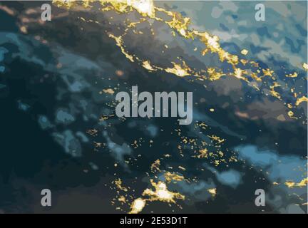 vettore astratto sfondo, sfocatura, oro nel fiume Illustrazione Vettoriale