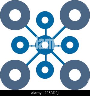 Modello vettoriale inspiraiton icona catena Atom design logo Illustrazione Vettoriale