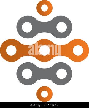 Modello vettoriale inspiraiton icona catena Atom design logo Illustrazione Vettoriale