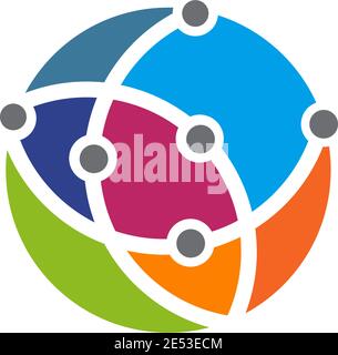 Modello vettoriale inspiraiton icona catena Atom design logo Illustrazione Vettoriale