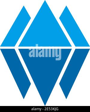 Modello vettoriale dell'illustrazione del disegno dell'icona del logo iceberg Illustrazione Vettoriale